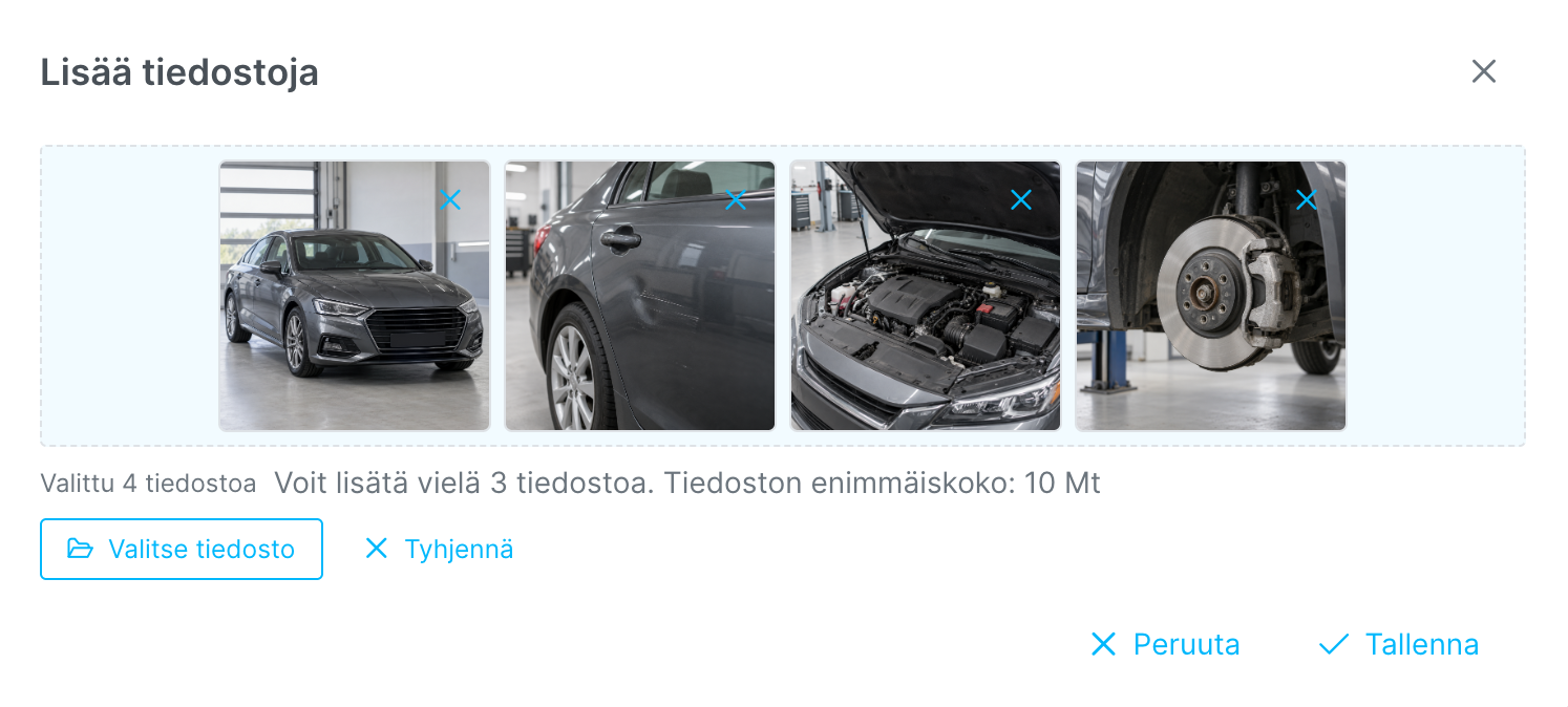 Kuvakaappaus: Tiedostot ja kuvat tilauksella
